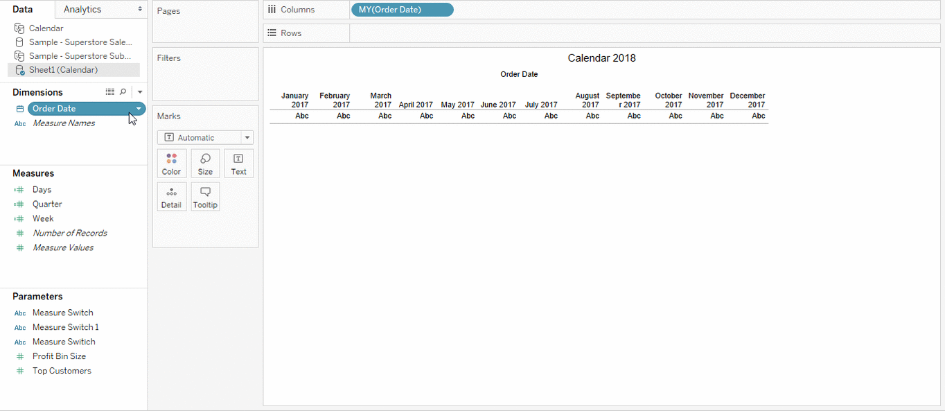 Creating Calendar Step 3- Tableau Tips and Tricks - Edureka