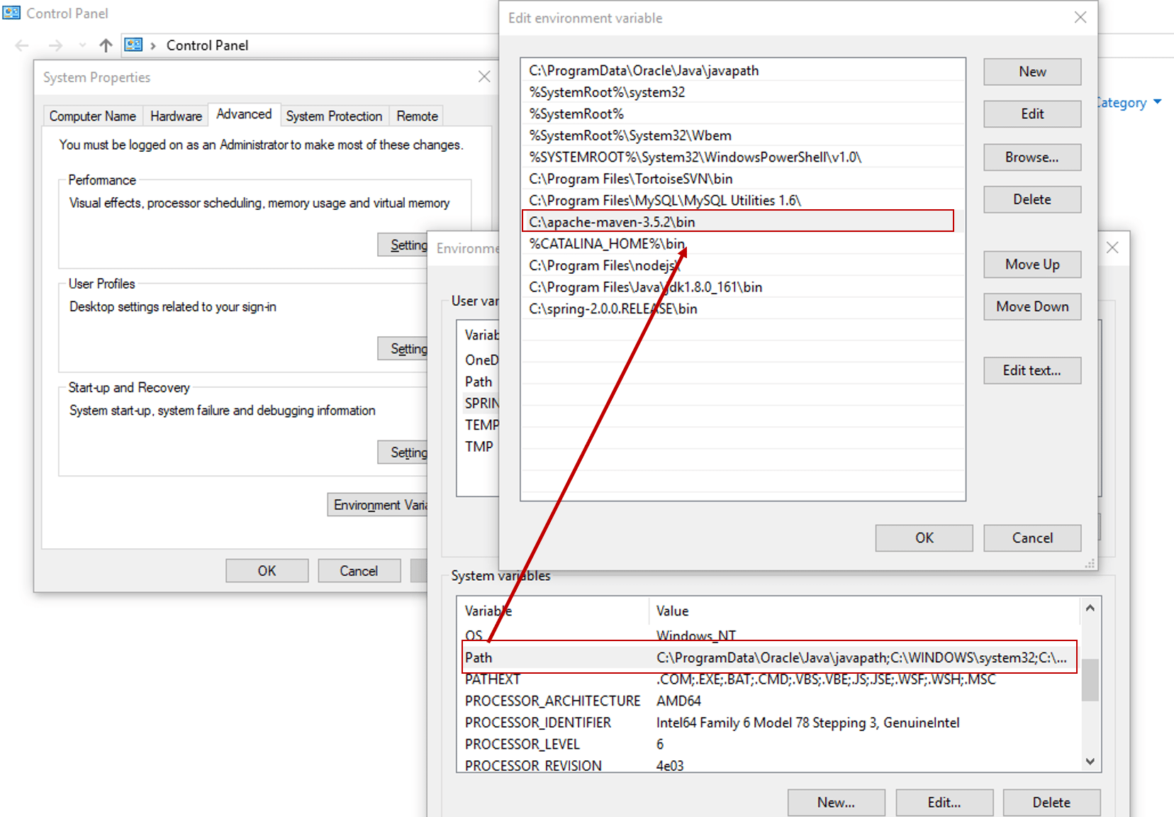 Snapshot Of How To Set Maven Environment Vairables - Install SpringBoot Eclipse For Microservices - Edureka