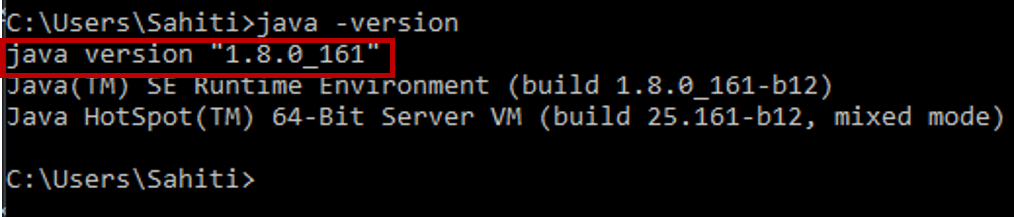 Snapshot Of Verifying Java Version - Spring Boot Eclipse Setup Installation For Microservices -Edureka