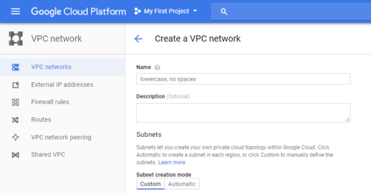 Google Cloud Services - VPC1