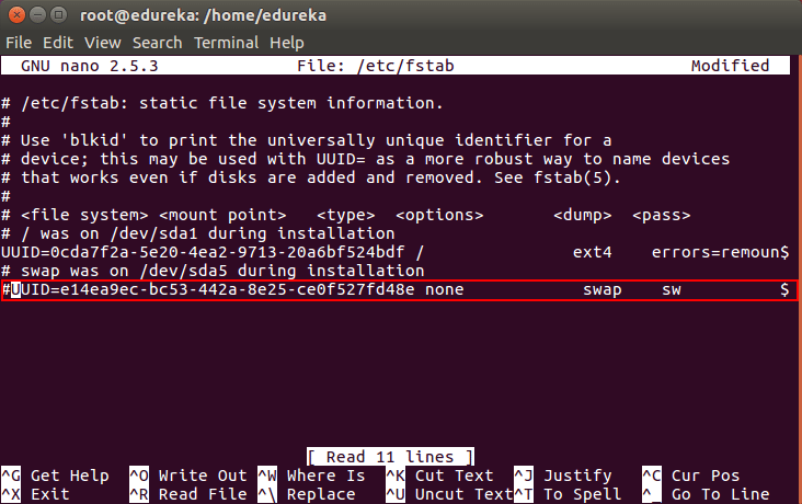 fstab file - install kubernetes - edureka