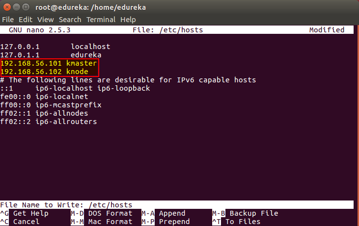 /eyc/hosts file - install kubernetes - edureka