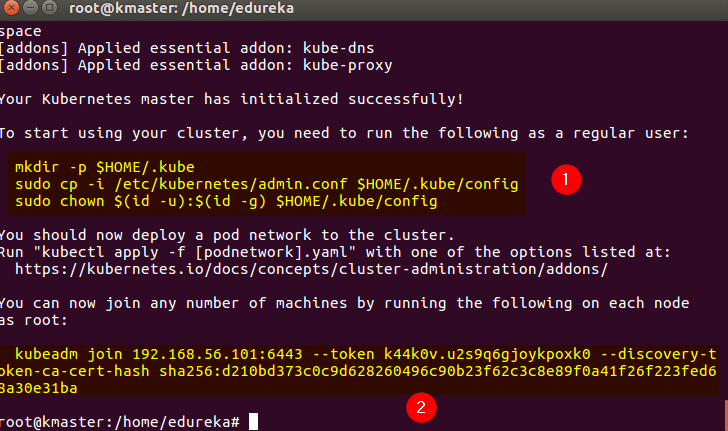 kube init command - install kubernetes - edureka