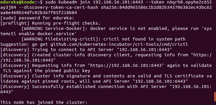 kubernetes node joined cluster - install kubernetes - edureka