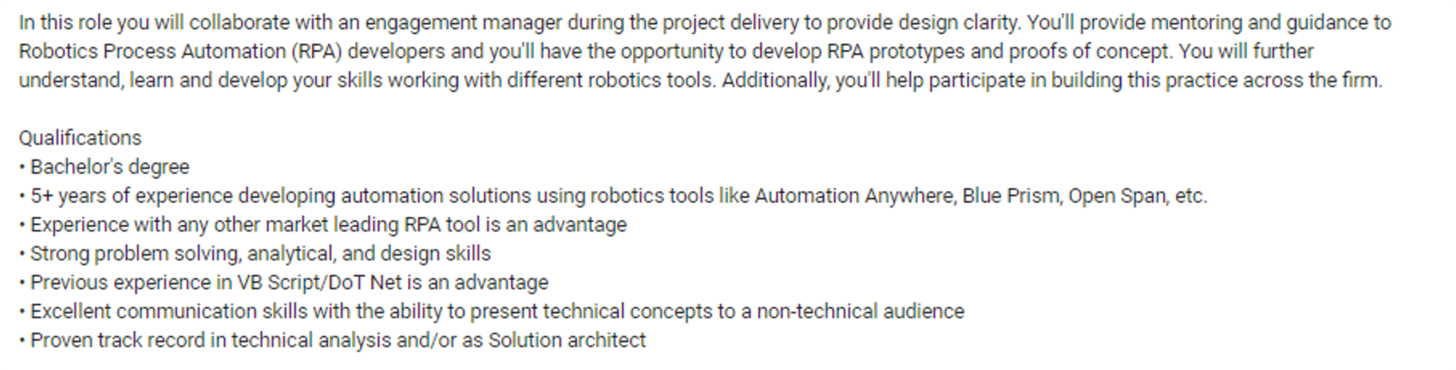 Automation Architect Job Description - RPA Developer Roles and Responsibilities - Eudreka