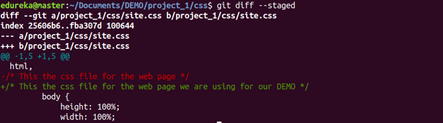 Git Diff Command - Git Commands - Edureka