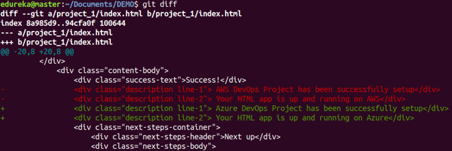 Git Diff Command - Git Commands - Edureka