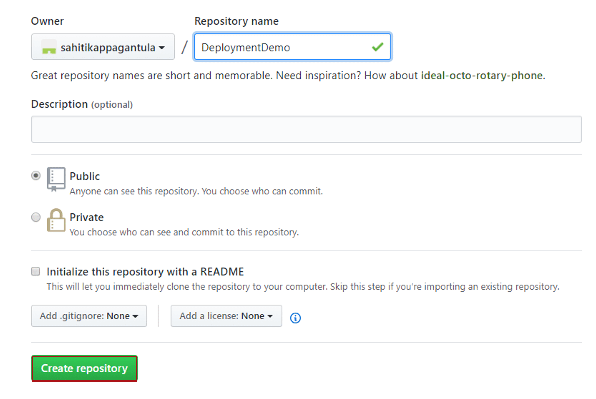 Give Repository Details In GitHub - Continuous Deployment - Edureka