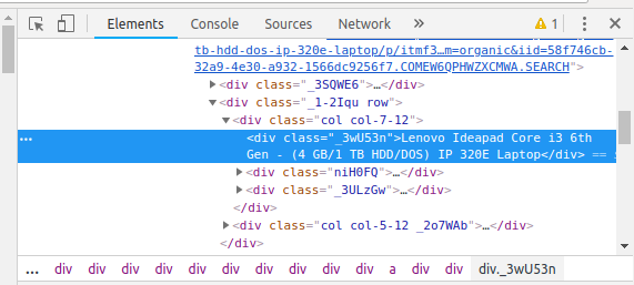 Inspecting page - Web Scraping with Python - Edureka