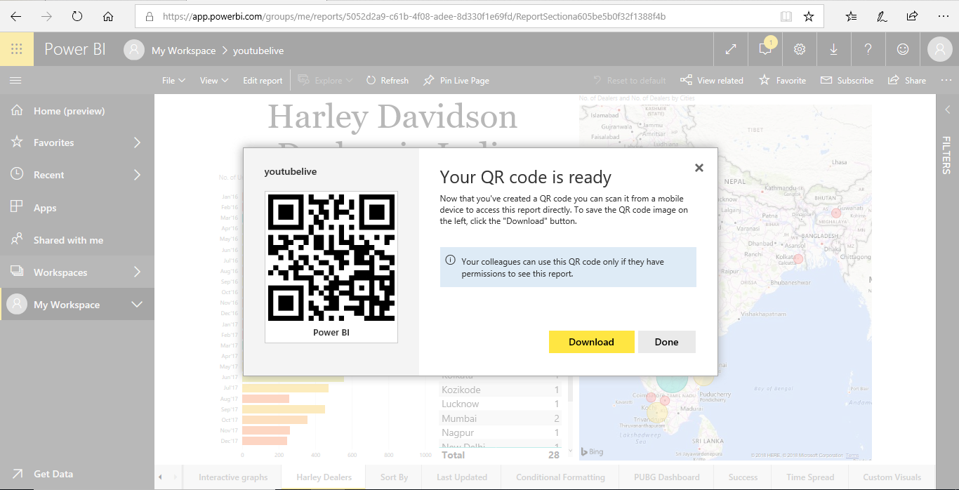 QR code - Power BI Reports - Edureka