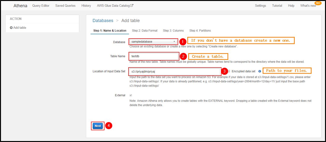 Creating external table2-Amazon Athena Tutorial- Edureka