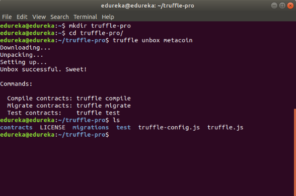 Create truffle project - Truffle Ethereum tutorial - Edureka