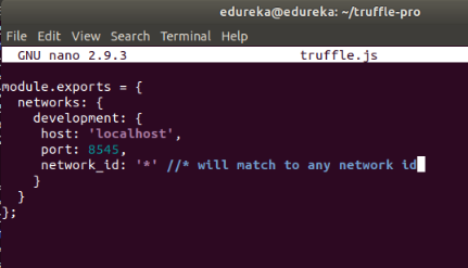 truffle.js - Truffle Ethereum tutorial - Edureka