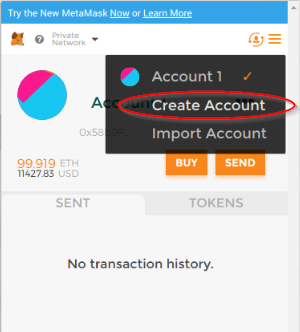 MetaMask create account - Truffle Ethereum tutorial - Edureka