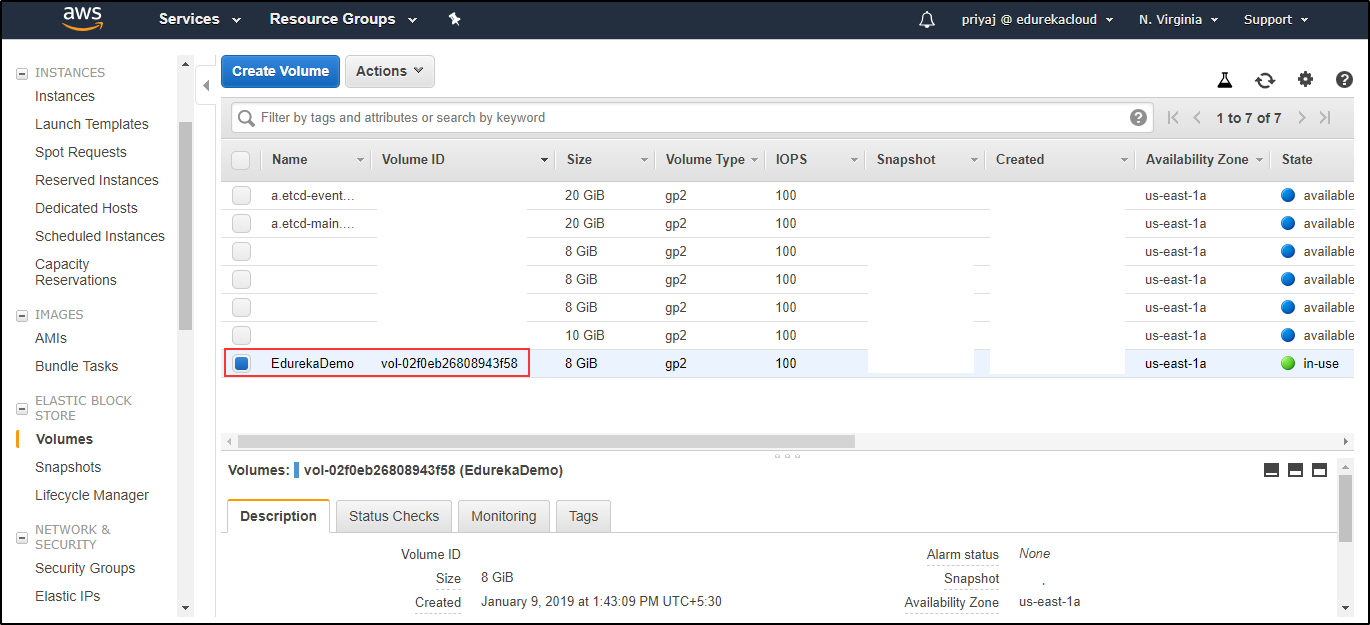 Locate Volume -How To Restore EC2 From Snapshot-Edureka