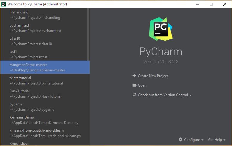 Pycharm welcome screen - Pycharm tutorial - Edureka