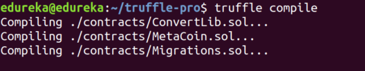 truffle compile - Truffle Ethereum tutorial - Edureka