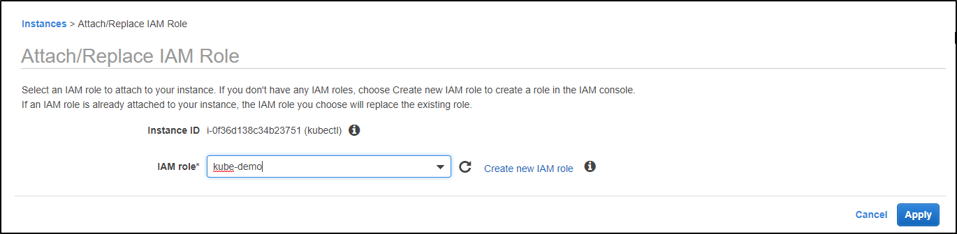 How To Set Kubernetes Ingress Controller on AWS 6 Attach Role To Instance - Kubernetes Ingress - Edureka