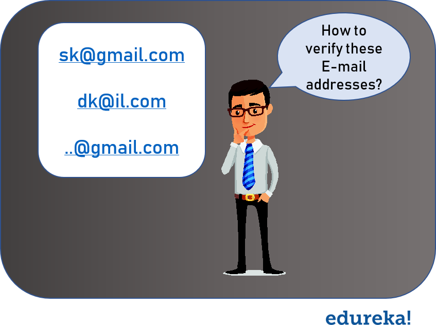 Verying Email IDs - Python regex - Edureka