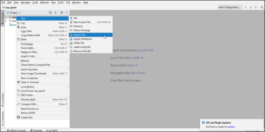 new file pycharm - arp-spoofing - edureka