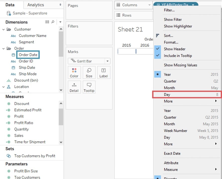 Gantt Chart - Tableau Charts - Edureka