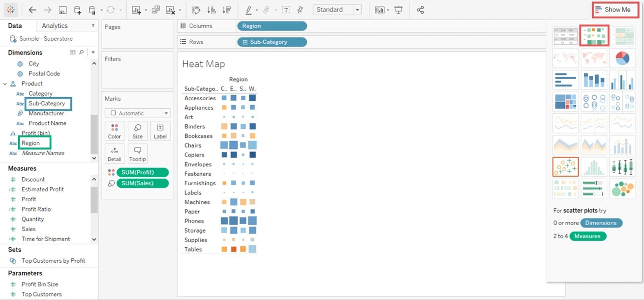 Heat Map - Tableau Charts - Edureka