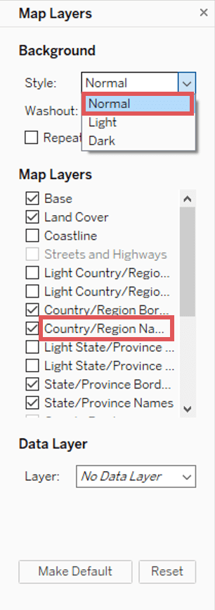 Map Layers Pane - Tableau Charts - Edureka