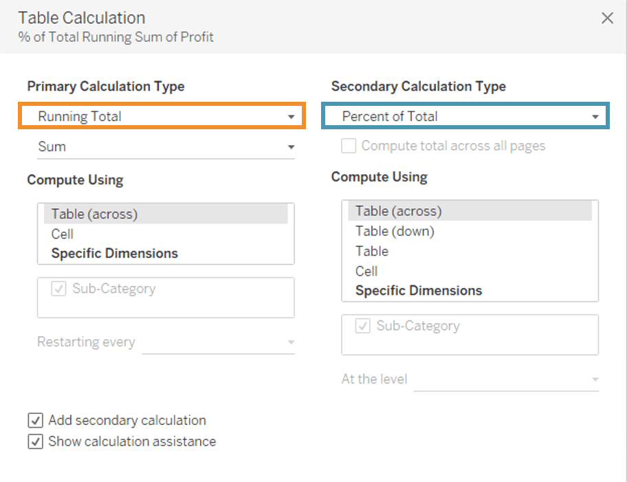 Pareto Chart Table Calculation - Tableau Charts - Edureka