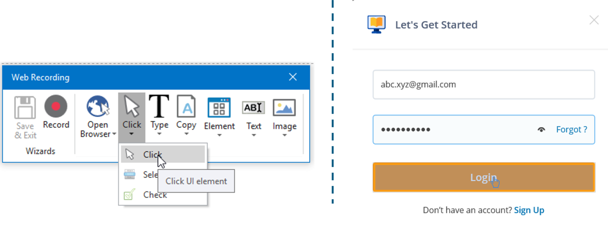 Select Click and Login Option- UiPath-Recording-Edureka