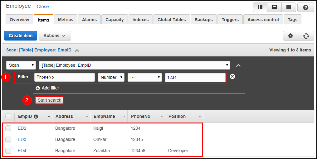 Search Item - Amazon DynamoDB Tutorial - Edureka