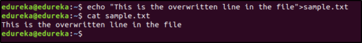 redirection operator overwritten - linux interview questions - edureka