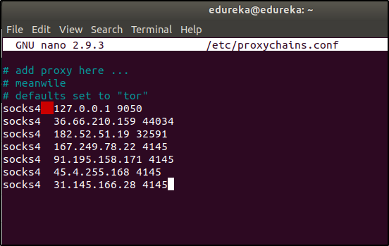 proxy server list - proxychains - edureka