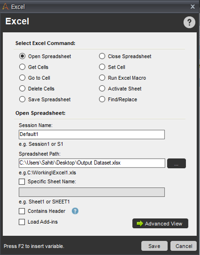 Open Output Spreadsheet - RPA Projects - Edureka