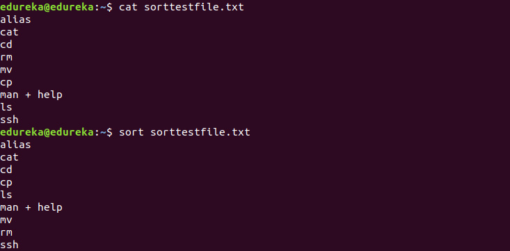 sort - Linux Tutorial - Edureka