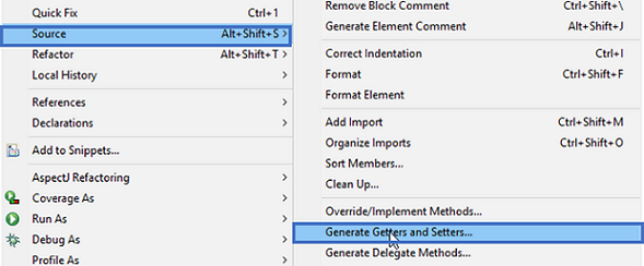 Generate Getter and Setter Methods - What is Dependency Injection - Edureka