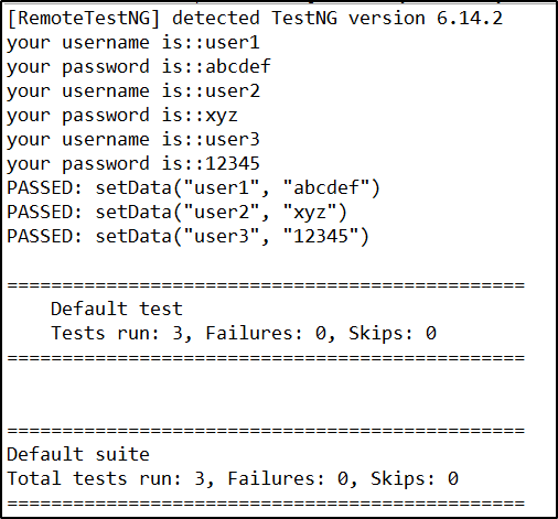 Output of DataProvider Example1 - DataProvider in TestNG - Edureka