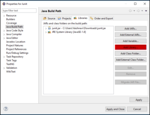 Add library- Junit tutorial - Edureka