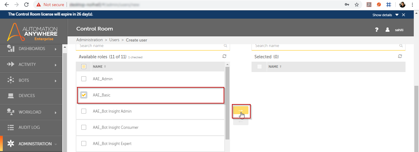 Assign Role - Automation Anywhere Control Room - Edureka