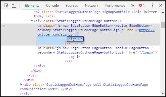 Inspecting a link - link text in Selenium - Edureka