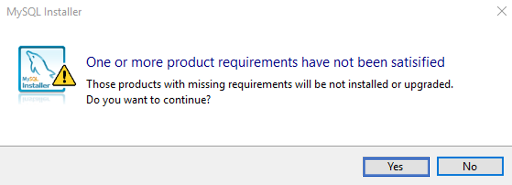 Not Install Few Products - Install MySQL - Edureka