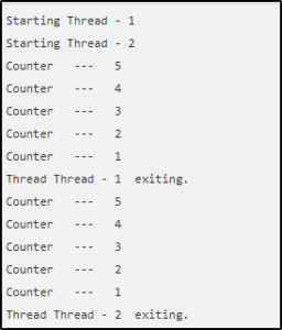 Output1 - Synchronization in Java - Edureka