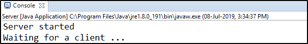 Server Side Output - Socket Programming in Java - Edureka