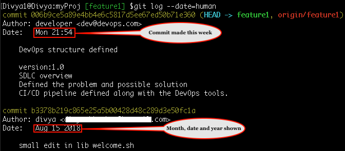 Command- Git log format history - Edureka