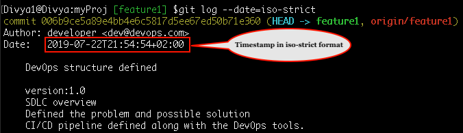 Command- Git log format history - Edureka