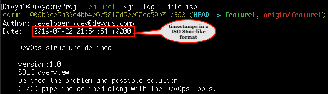 Command- Git log format history - Edureka