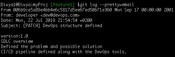Command- Git log format history - Edureka