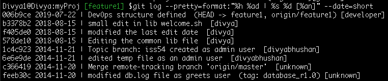 Command- Git log format history - Edureka