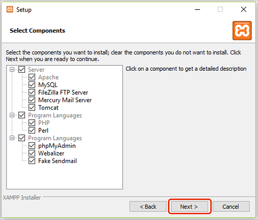 install-xampp-server-step-4