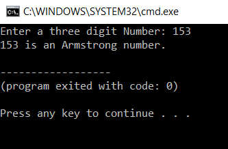 Output - Armstrong Number In C - Edureka