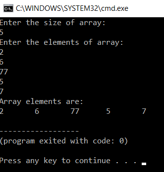 Output - Arrays In C++ - Edureka